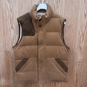 Vintage Polo Ralph Lauren Hunding Corduroy Leather Puffer Vest Brown Men's L